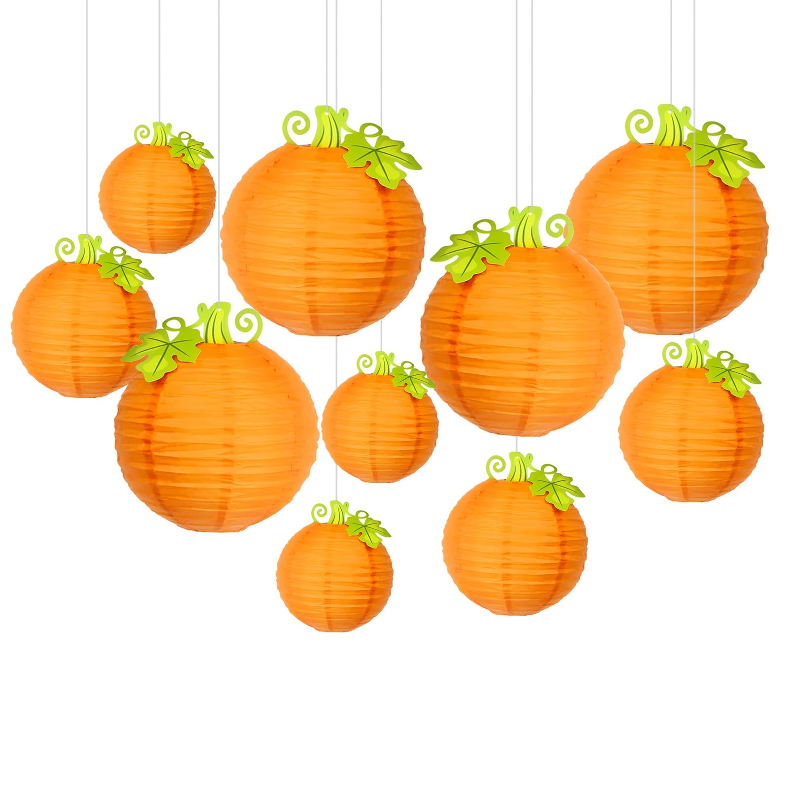 Halloween Pumpkin Orange Paper Lanterns,10pcs Unique Pumpkin Design Perfect for Halloween Party D... | Amazon (US)