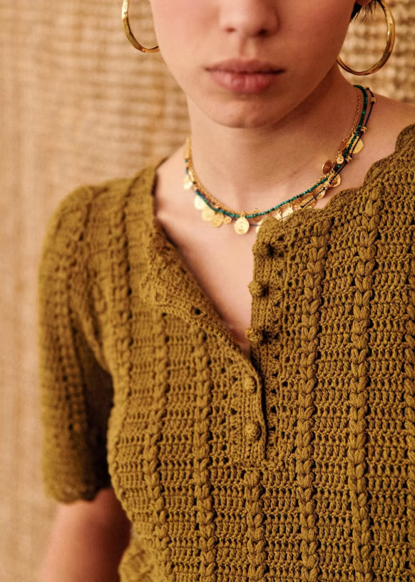 Vicki Jumper - Golden - Cotton - Sézane | Sezane Paris