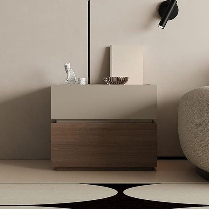 Modern Nightstand, Combination Bedside Table, Wood Night Stands, Bedroom Nightstand, 2 Drawer Bed... | Amazon (US)