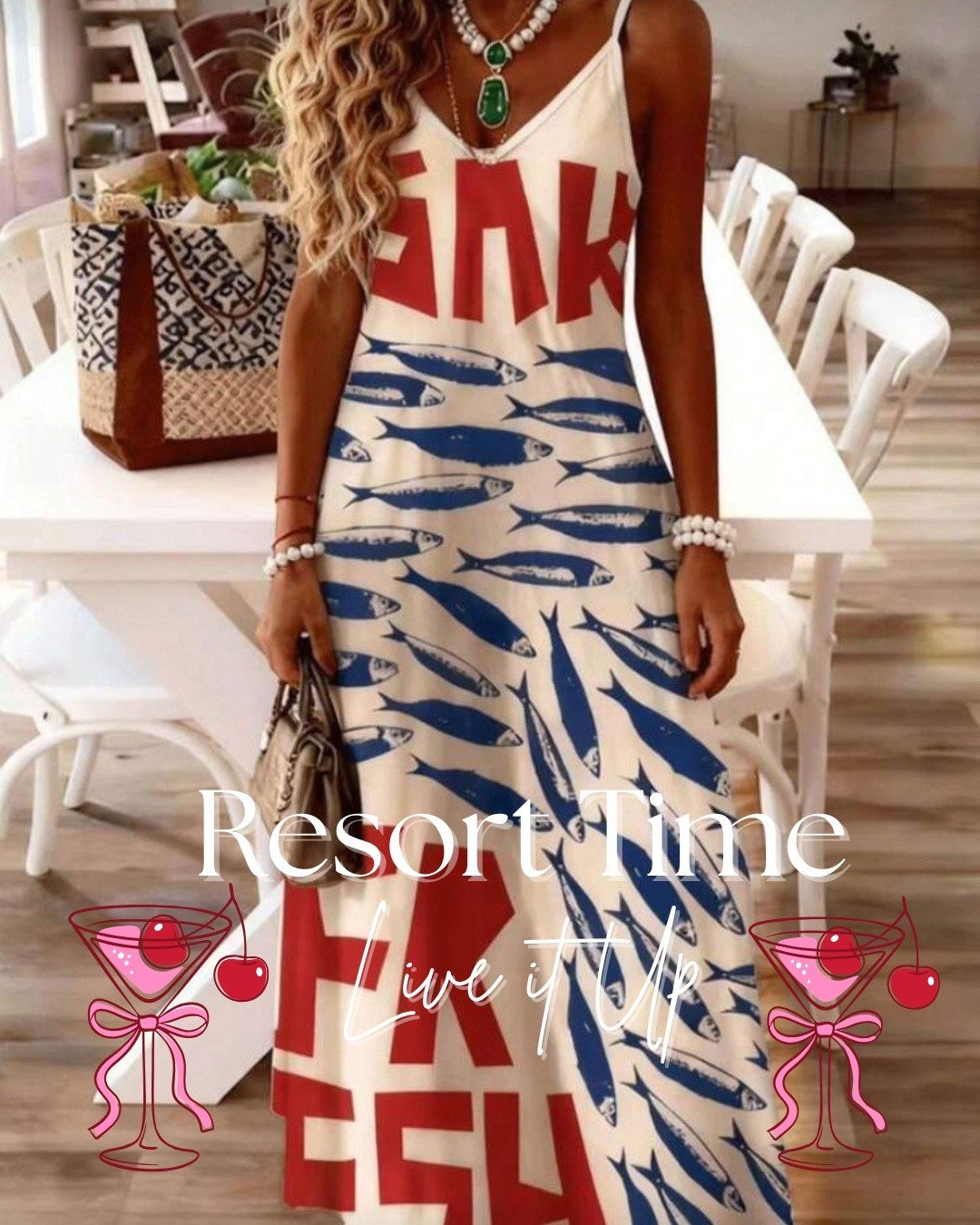 Resort Time . . . let’s dress fun in this Latin Fish Printed Spaghetti Strapped Sun Dress! Live it up babe!🍸 I got size M, fits fabulous!

#LTKdayinmylife #LTKSeasonal #LTKTravel