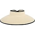Sun Hats for Women Fashionable Womens Wide Brim Hat Roll-up Straw Sun Visor Hat | Amazon (US)