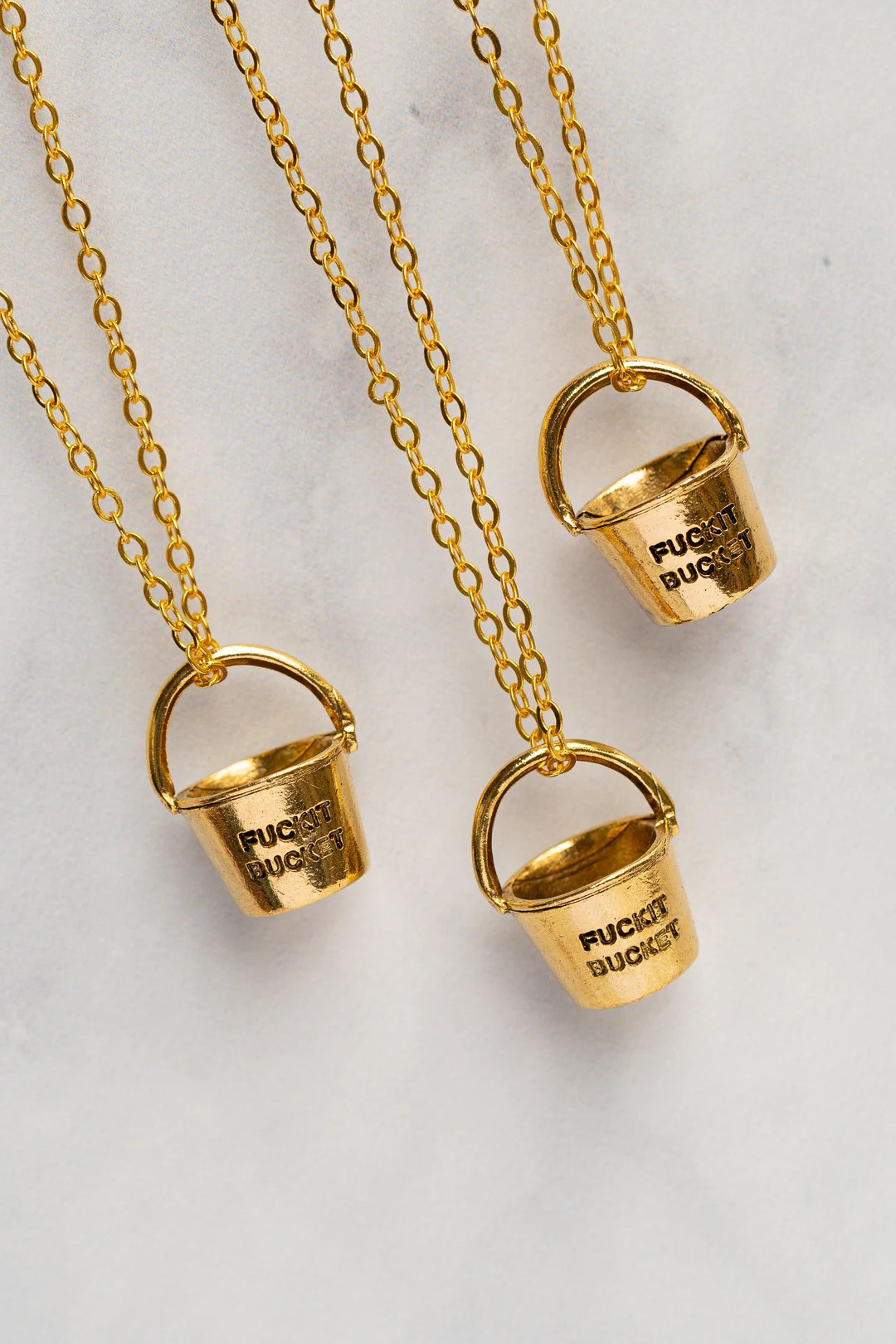 Gold F*ck It Bucket Necklace | Etsy (US)