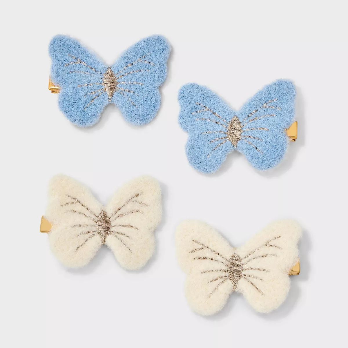 Butterfly Hair Clip Set 4pc - Wild Fable™ Ivory/Blue | Target