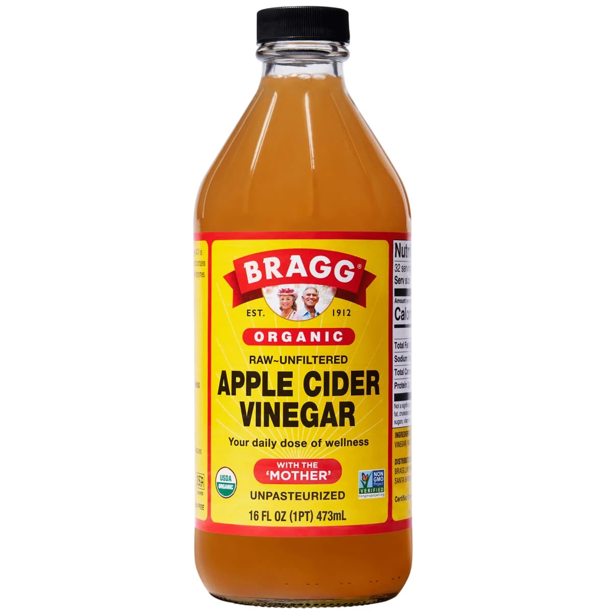 Bragg Organic Apple Cider Vinegar with the Mother, Raw and Unfiltered, 16 fl oz | Walmart (US)