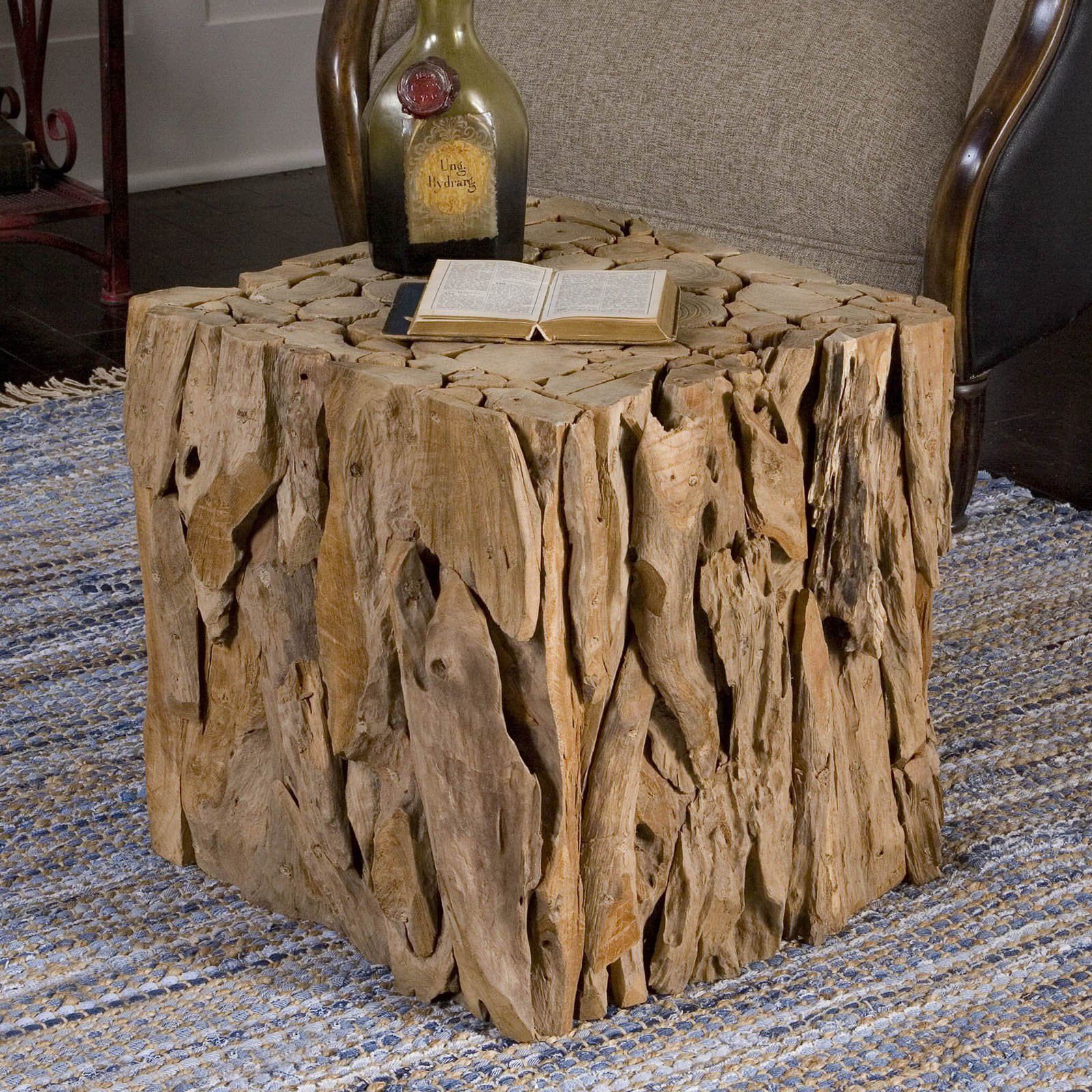 HN Home Allerton Modern Farmhouse Teak Root Bunching Cube Table | Walmart (US)