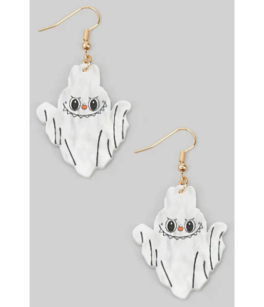 Marbled Acrylic Labubu Ghost Drop Earrings | UniqueVintage