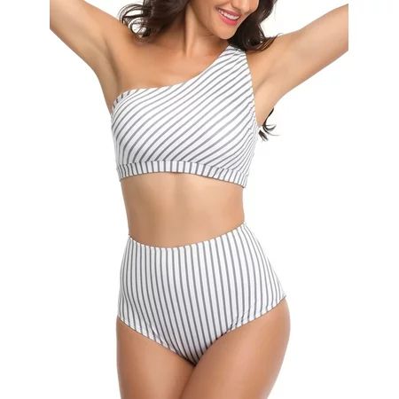 Women Ladies High Waist Bikini Set Two Piece Swimwear Swimsuit Zipper Tops+Bikini Bottoms Beachwear  | Walmart (US)