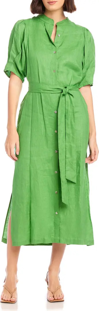 FIFTEEN TWENTY Rosalee Linen Midi Shirtdress | Nordstrom | Nordstrom