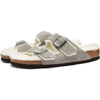 Birkenstock Arizona Fur in Stone Coin Suede, Size UK 4.5 | END. Clothing | End Clothing (US & RoW)