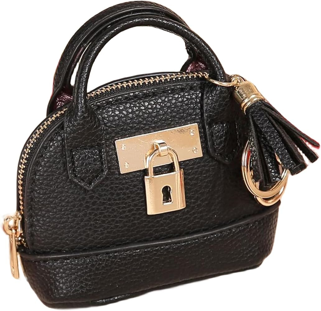 Mini Tote Bag Keychain Coin Purse Pu Leather Key Chain Small Change Purse for Women Keychain Pouc... | Amazon (US)