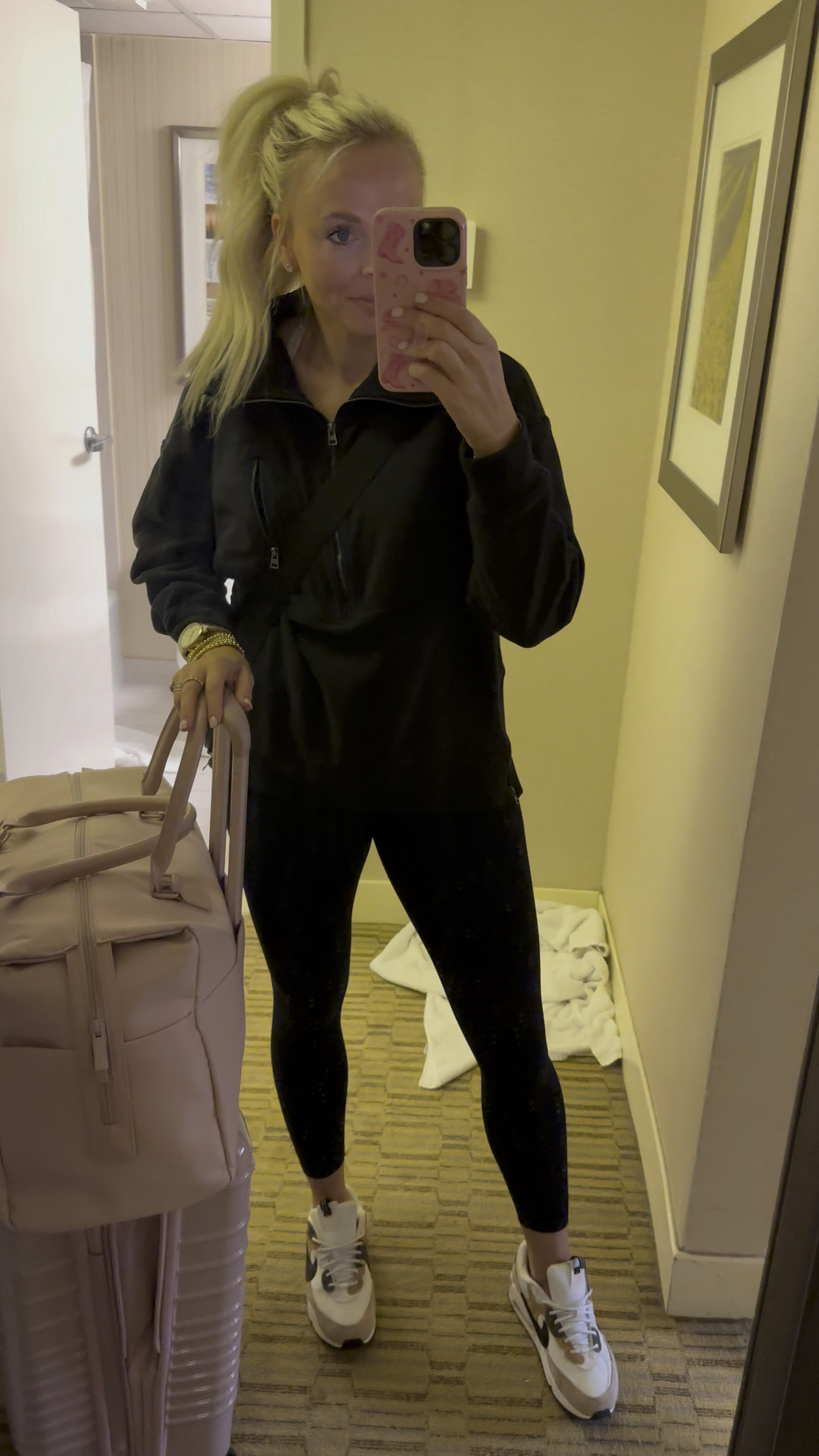 My travel outfit today! This luggage is quite possibly my favorite luggage EVER!!! It’s from Beis and SO GOOD!!! I had no idea that I could love luggage so much 🤣 my pullover is a Walmart find and a staple in my closet. I’m wearing a large! 

#LTKTravel #LTKStyleTip #LTKFindsUnder50