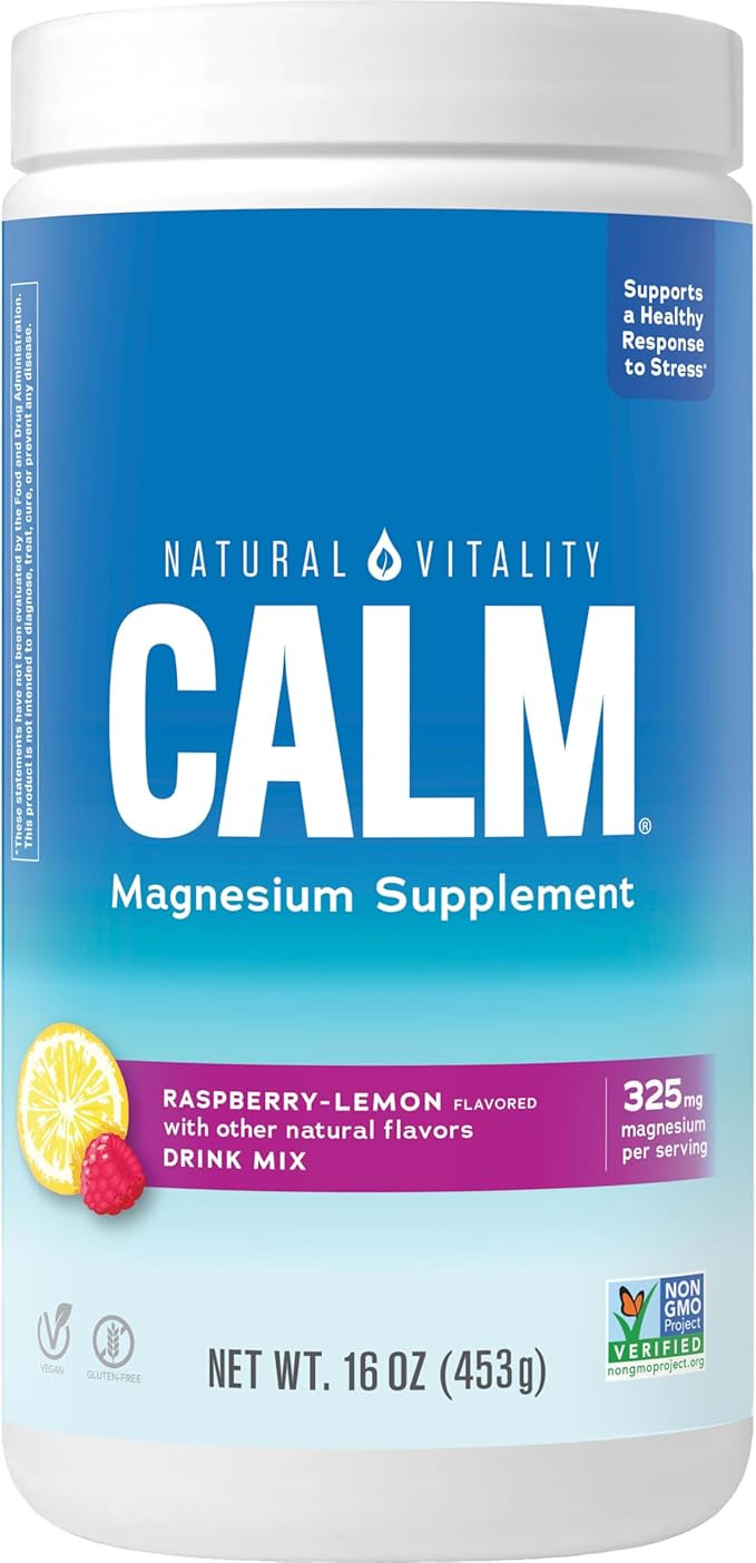 Natural Vitality Calm, Magnesium Citrate Supplement, Anti-Stress Drink Mix Powder, Gluten Free, V... | Amazon (US)