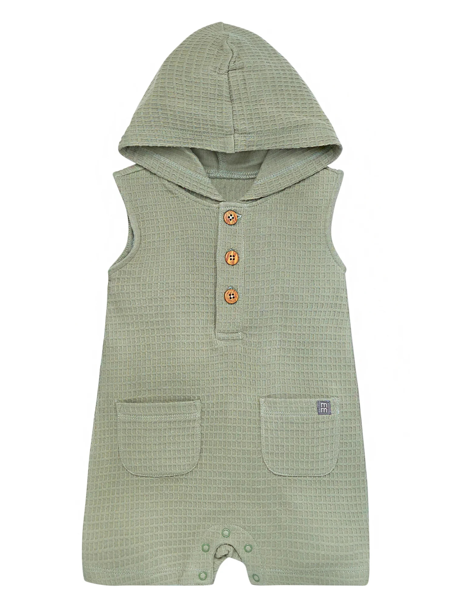 Modern Moments by Gerber Baby Boy Cotton Hooded Sleeveless Romper, Sizes 0/3 Months - 24 Months | Walmart (US)