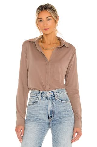 Bobi Light Weight Jersey Button Up in Java from Revolve.com | Revolve Clothing (Global)