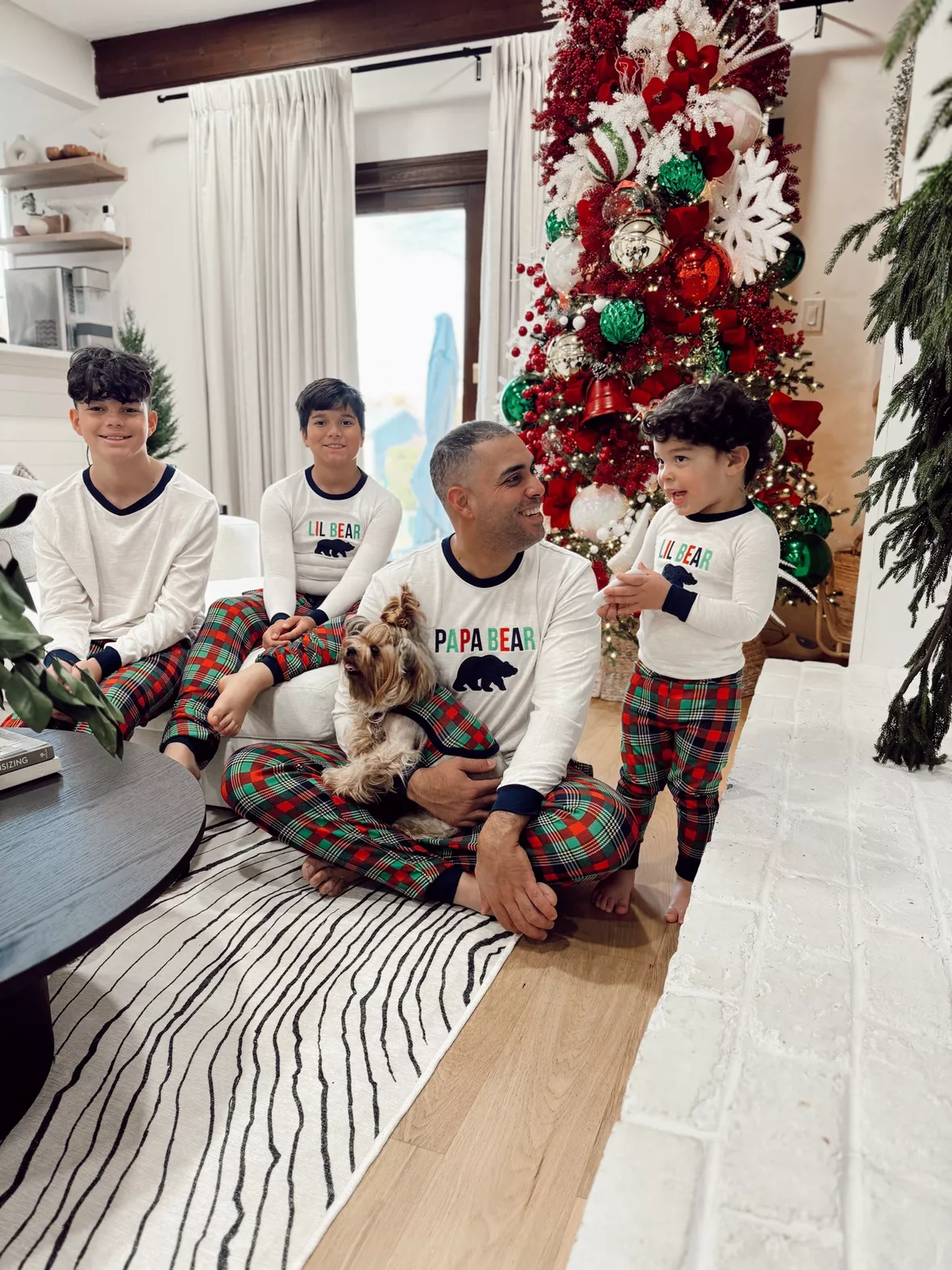 Dearfoams Pet Plaid Bear Matching Family Pajamas Coat, 1-Piece