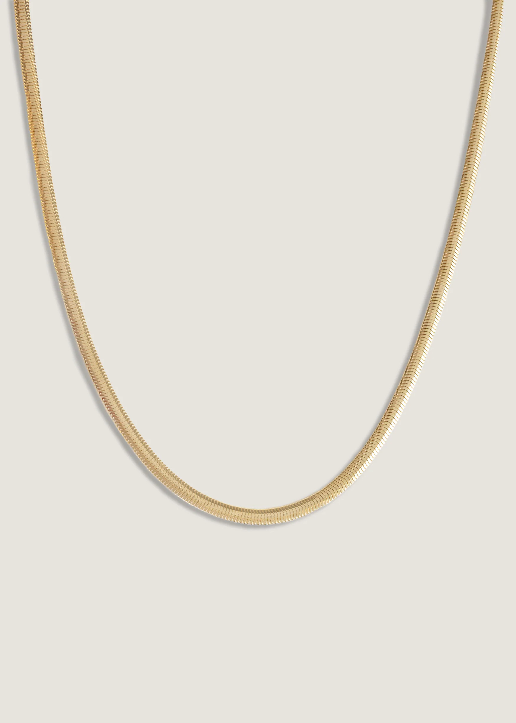 Kismet Herringbone Chain Necklace 14k Yellow Gold - Kinn | Kinn Studio
