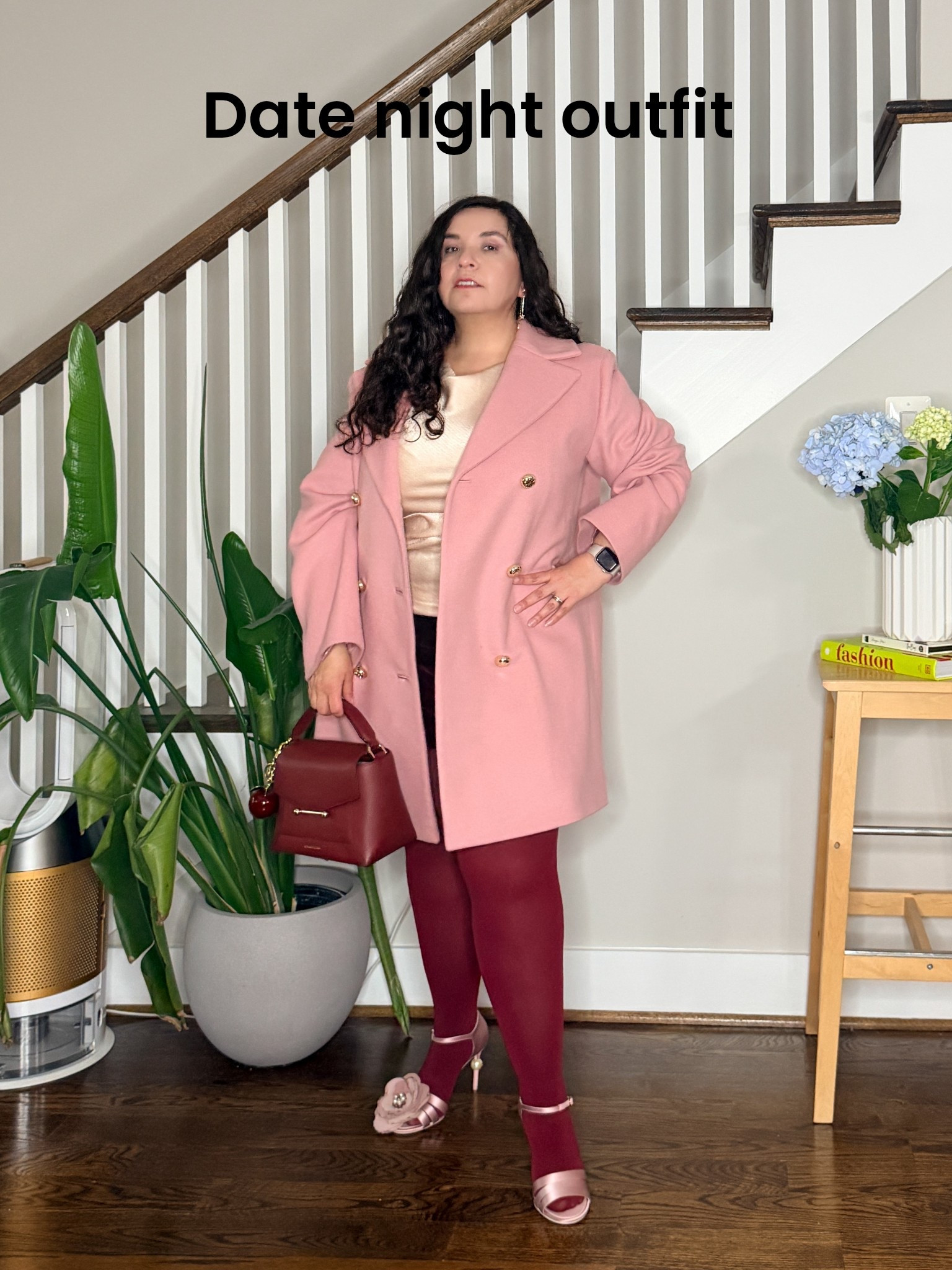 A soft pink date night look that works for Valentine’s Day… or any evening you want to feel polished and feminine.

My pink @katespade  coat is currently on sale and such a statement piece. The color instantly elevates the outfit while still feeling classic and wearable.

Underneath, I’m wearing my satin top, I love the subtle sheen for night because it adds dimension without being too much.

I paired it with a mini skirt and burgundy tights to ground the pink and create contrast. The deeper tone keeps the look balanced and intentional.

And the finishing touch: my @Strathberry  bag. Structured, timeless, and the perfect complement to softer tones. It pulls everything together and adds that elevated feel.

#LTKSaleAlert #LTKOver40 #LTKValentine