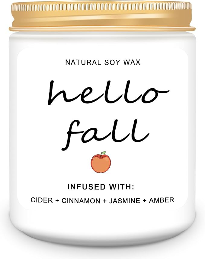 Homsolver Fall Candles, Fall Decor, Fall Decorations for Home, Cider, Cinnamon, Jasmine, Amber Au... | Amazon (US)