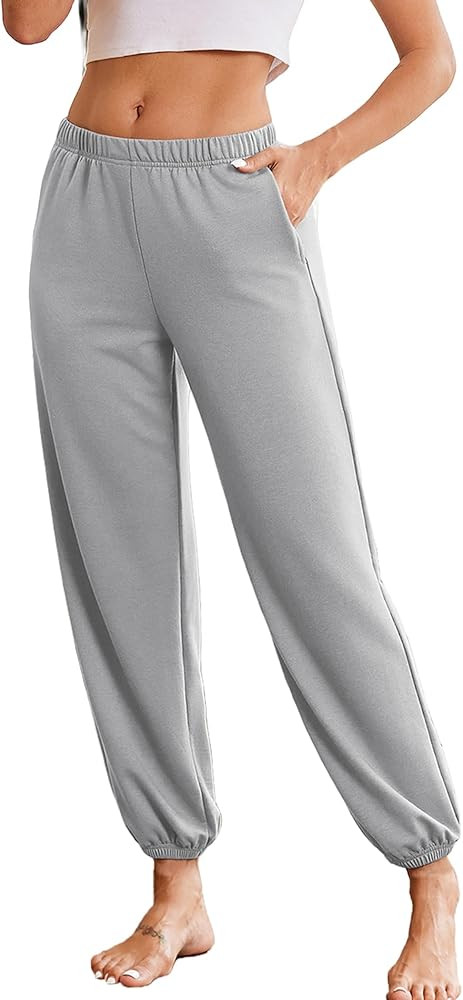 Ekouaer Jogger Pajamas Pants Baggy Lounge Pj Pant Cotton Sleep Bottoms Fall Sweatpants with Pocke... | Amazon (US)