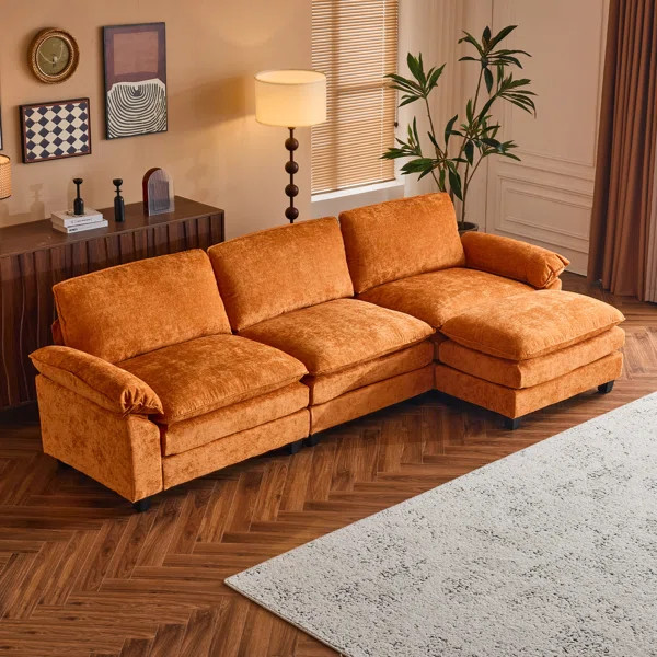 120'' W 2-Layer Cushion Comfy Cloud Sofa | Wayfair North America