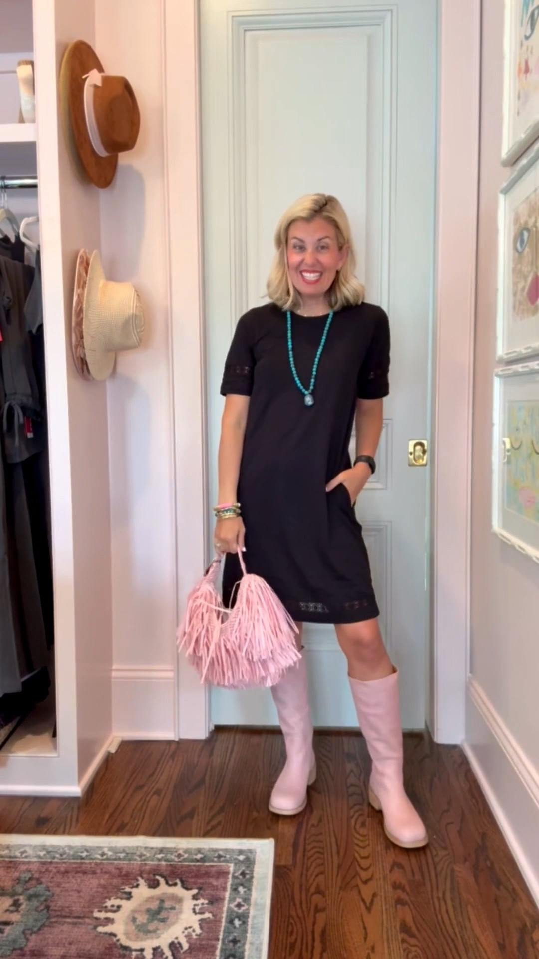 SALE ALERT!! I wish yall could see the details of this new dress in person and these boots!!! I’m in size 4 dress & 8 boots. 

Codes:
Allie + Bess - Catherine20

#LTKdayinmylife #LTKOver40 #LTKSeasonal