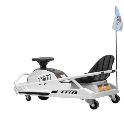 Kerry Yoo K71 Electric Go Kart For Kids, 24V Ride-On Drift Car With 300W Brushless Motor, 360° Drifting, High/Low Speed For Ages 9+ - White | Wayfair North America