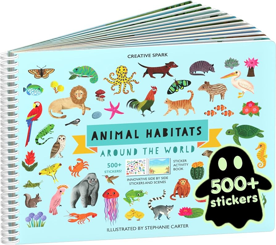 Cupkin Animal Habitats Sticker Book | 12 Coloring & Activity, 500+ Stickers | Amazon (US)