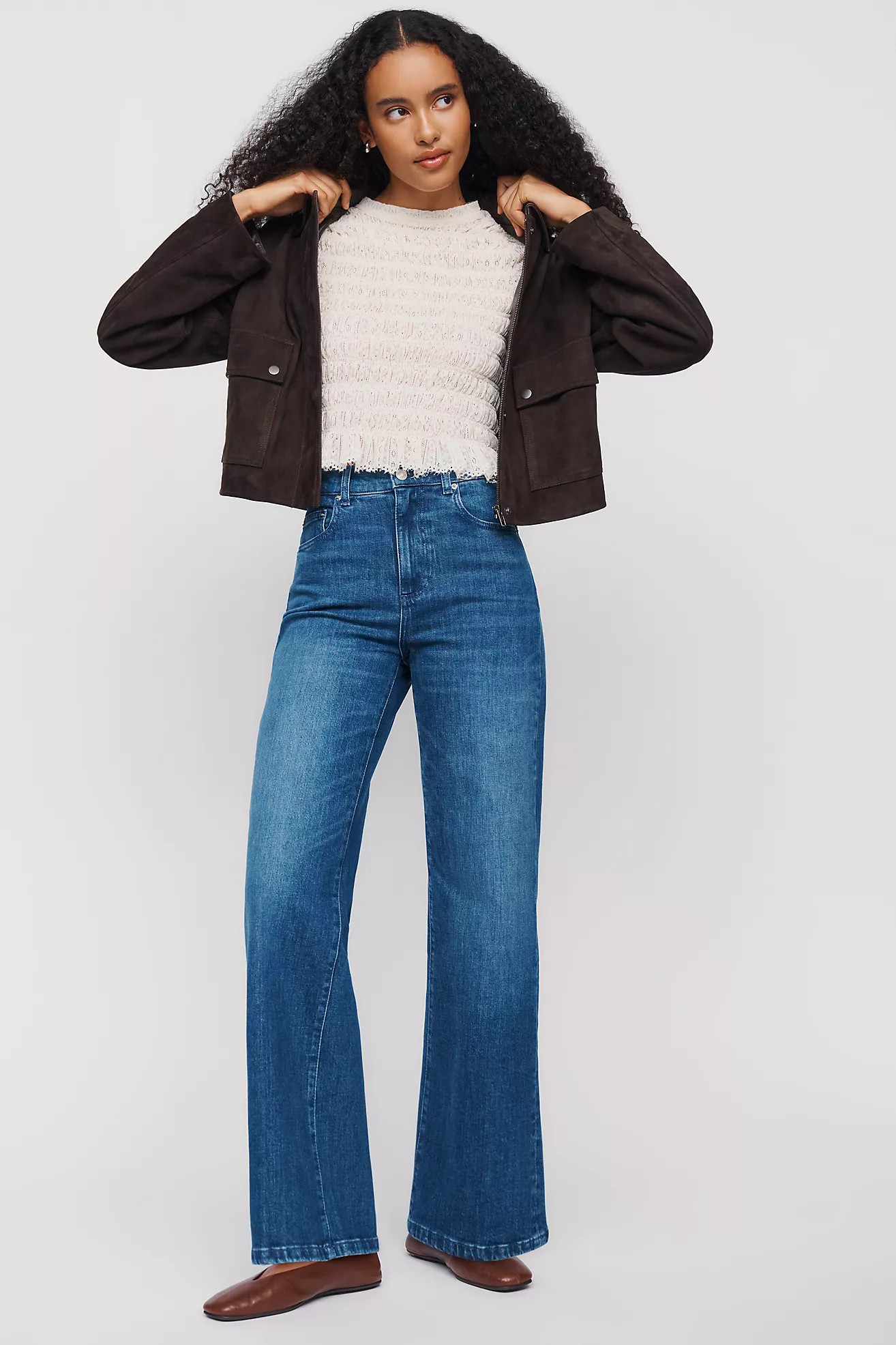 Column High Rise Wide Leg Jeans | Anthropologie (US)