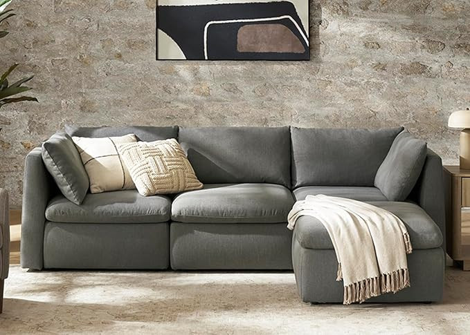 mopio Oversized Modular Sectional Sofa with Fully Removable Covers and Storage, Convertible U, L-... | Amazon (US)