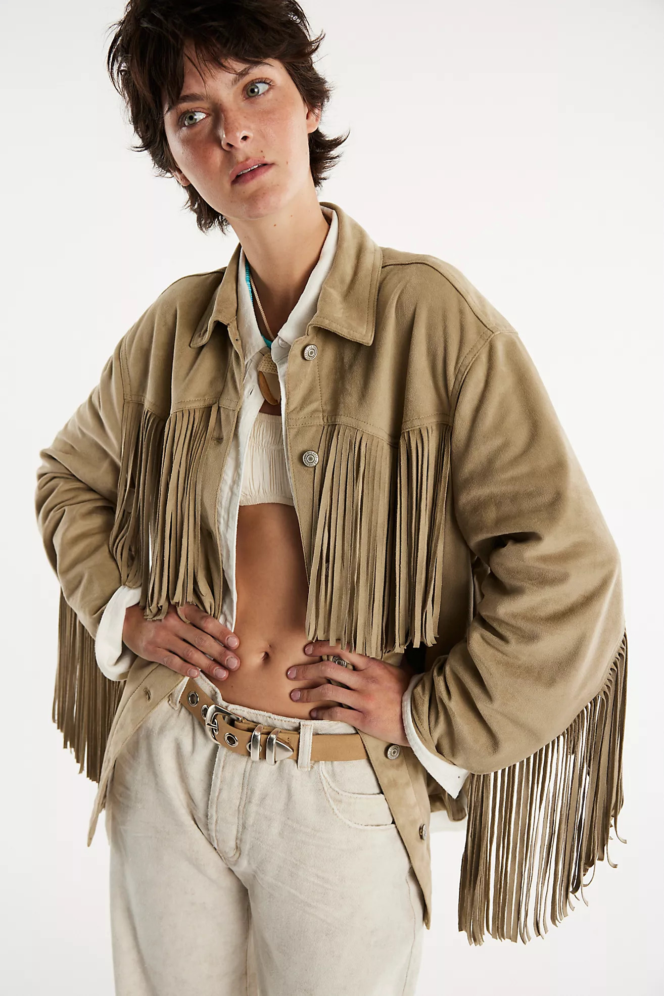 We The Free Fringe Out Vegan Suede Jacket | Free People (UK)