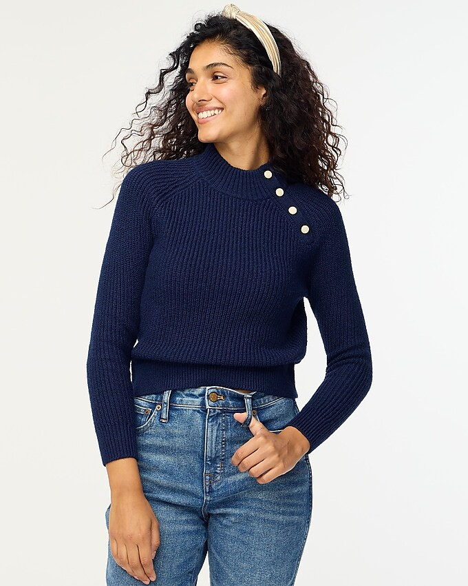 Cotton-blend mockneck sweater | J.Crew Factory