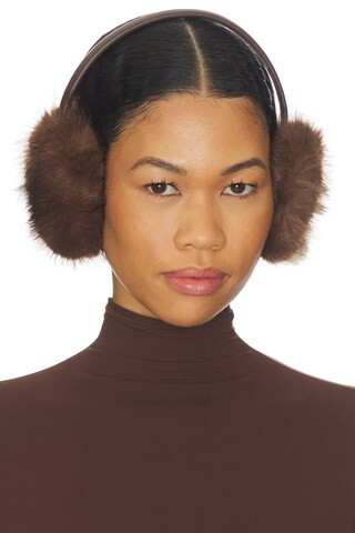 Adrienne Landau The Vee Earmuff in Chocolate from Revolve.com | Revolve Clothing (Global)