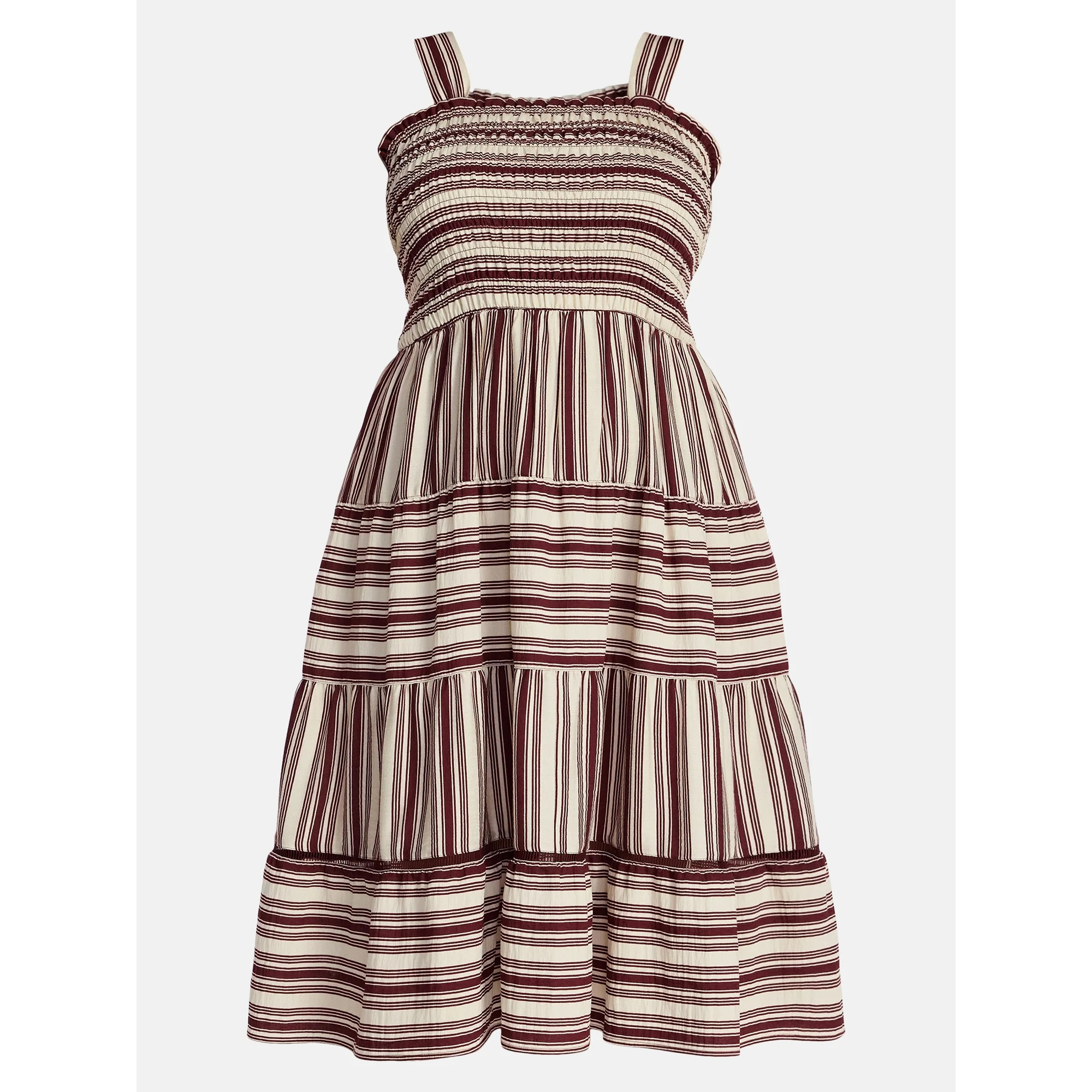 Terra and Sky Women's Plus Sleeveless Midi Tiered Dress, Sizes 0X-5X | Walmart (US)
