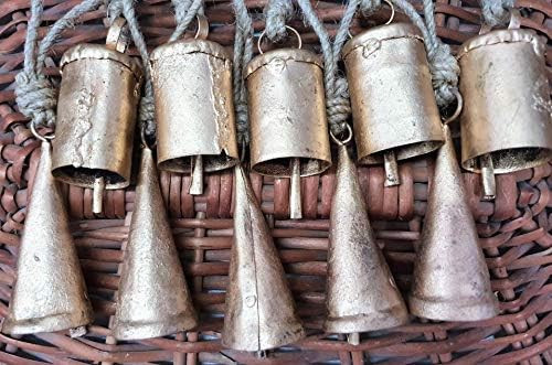HIGHBIX 7cm Big Vintage Rustic Lucky Tin Metal Cow Bells Handmade Christmas Décor Bells on Jute ... | Amazon (US)