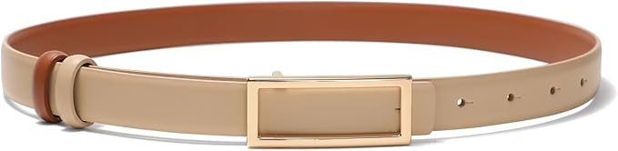 Womens Belt Reversible Leather Belt Skinny Thin Fashion Designer Waist Belts for Jeans Pants Dres... | Amazon (US)