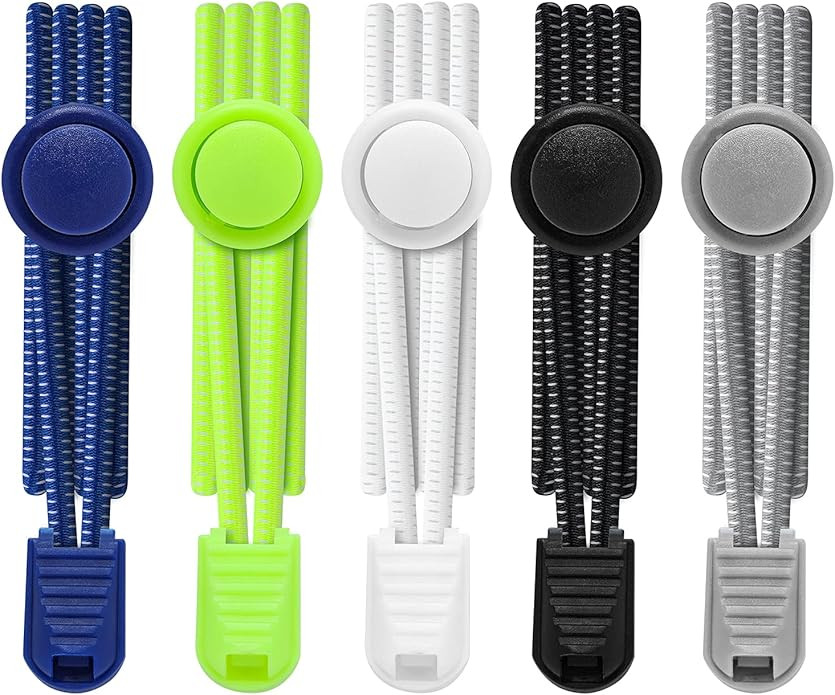 AIXMEET 5 Pairs No Tie Shoe Laces for adults, Elastic Shoe laces,shoelaces tieless, no tie shoela... | Amazon (US)