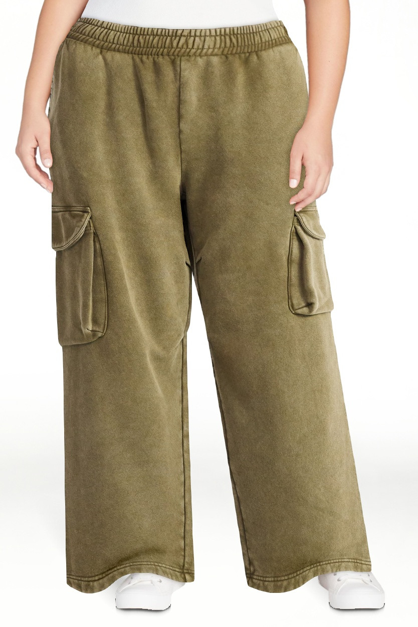 Scoop Women's and Women's Plus Utility Wide Leg Cargo Sweatpant, Sizes XS-4X | Walmart (US)