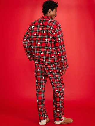 Old Navy x Disney Mickey Mouse & Friends Printed Flannel Pajama Set for Men | Old Navy (CA)