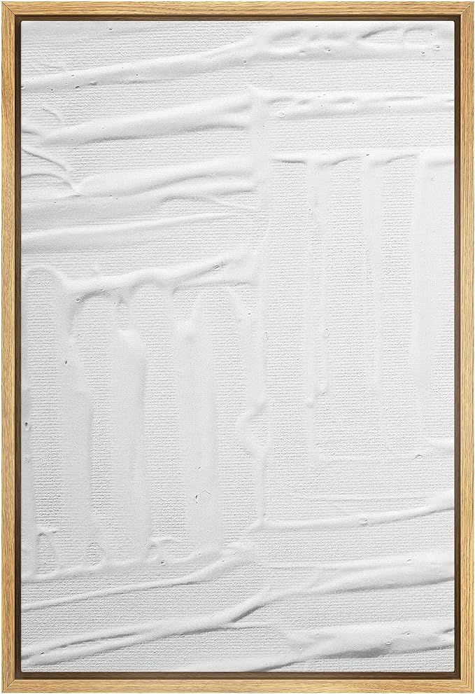 SIGNFORD Framed Canvas Print Wall Art Snowy Impressions Texture Abstract White Illustrations Mode... | Amazon (US)