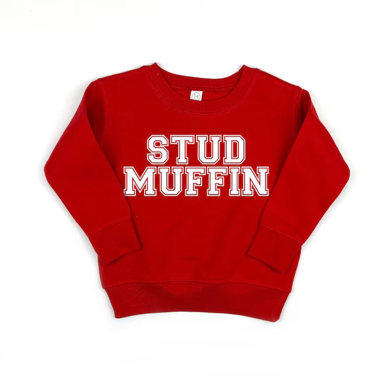 Stud Muffin Sweatshirt, Boys Valentines T Shirt, Baby Boy Valentine's Day Outfit, Toddler Boy Val... | Etsy (US)