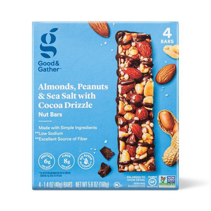 Almond, Peanuts & Sea Salt Nut Bars - 4ct - Good & Gather™ | Target