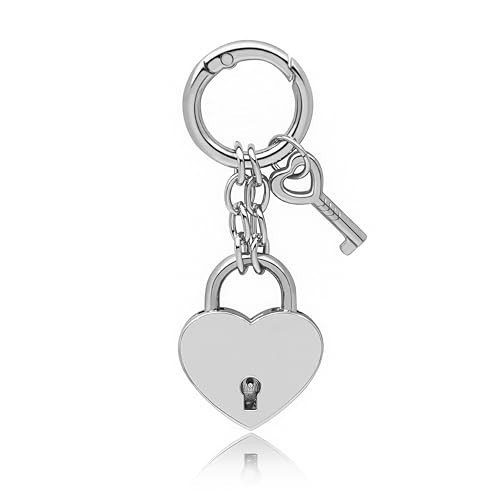 TYEOFWMN Silver Heart Padlock Keychain Gold Handbag Charms for Bags for Women | Amazon (US)