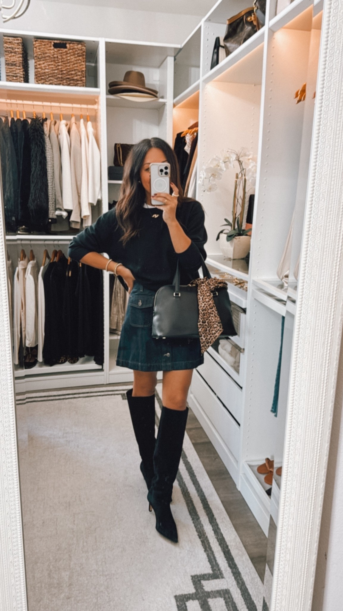 Skirt and boots 30% off! Skirt I’m wearing a size 2
Oversized cashmere sweater on sale 20% off 🍂 

#LTKSaleAlert #LTKOver40