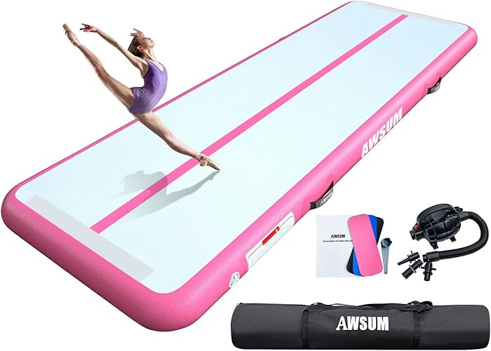 AWSUM Inflatable Air Gymnastics Mat 10ft/13ft/16ft/20ft/23ft Training mat 4/8 inches Thick tumbli... | Amazon (US)