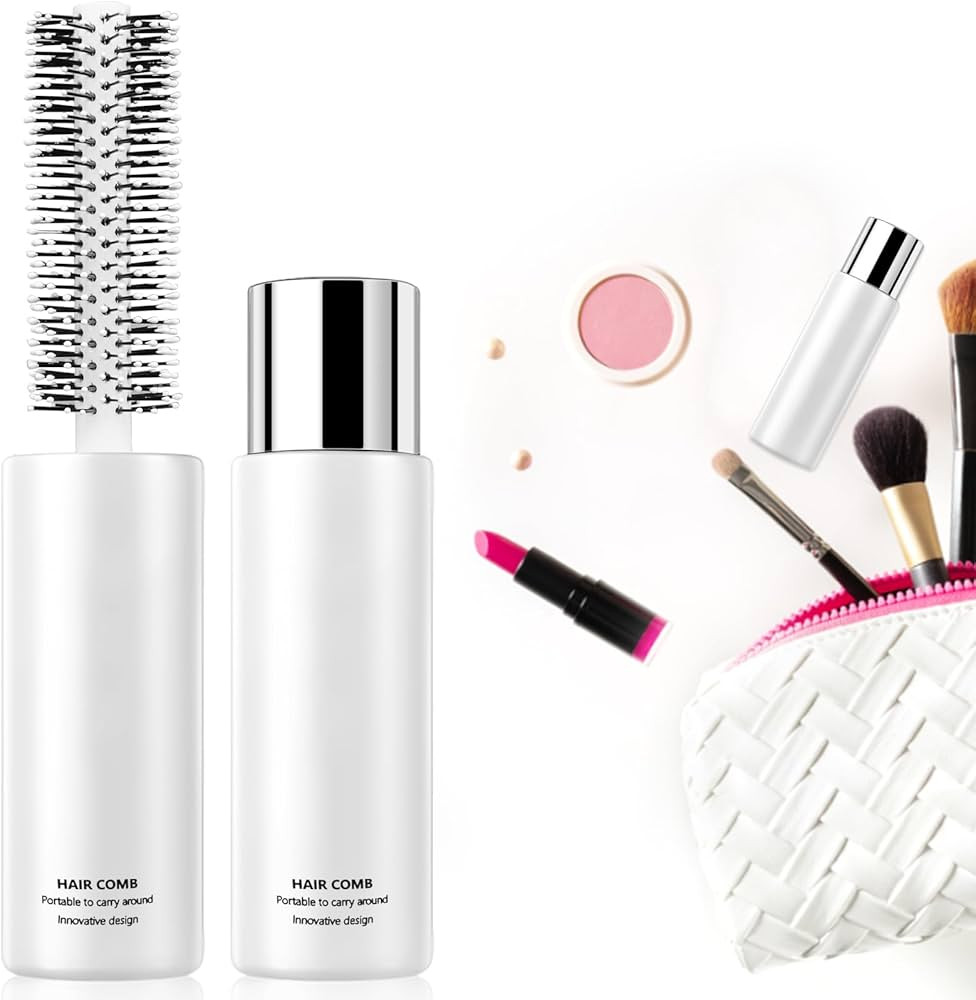 CANIPHA Round Brush for Blow Drying, Mini Hair Brush Curly Hair, Travel Size, White, Unisex | Amazon (US)