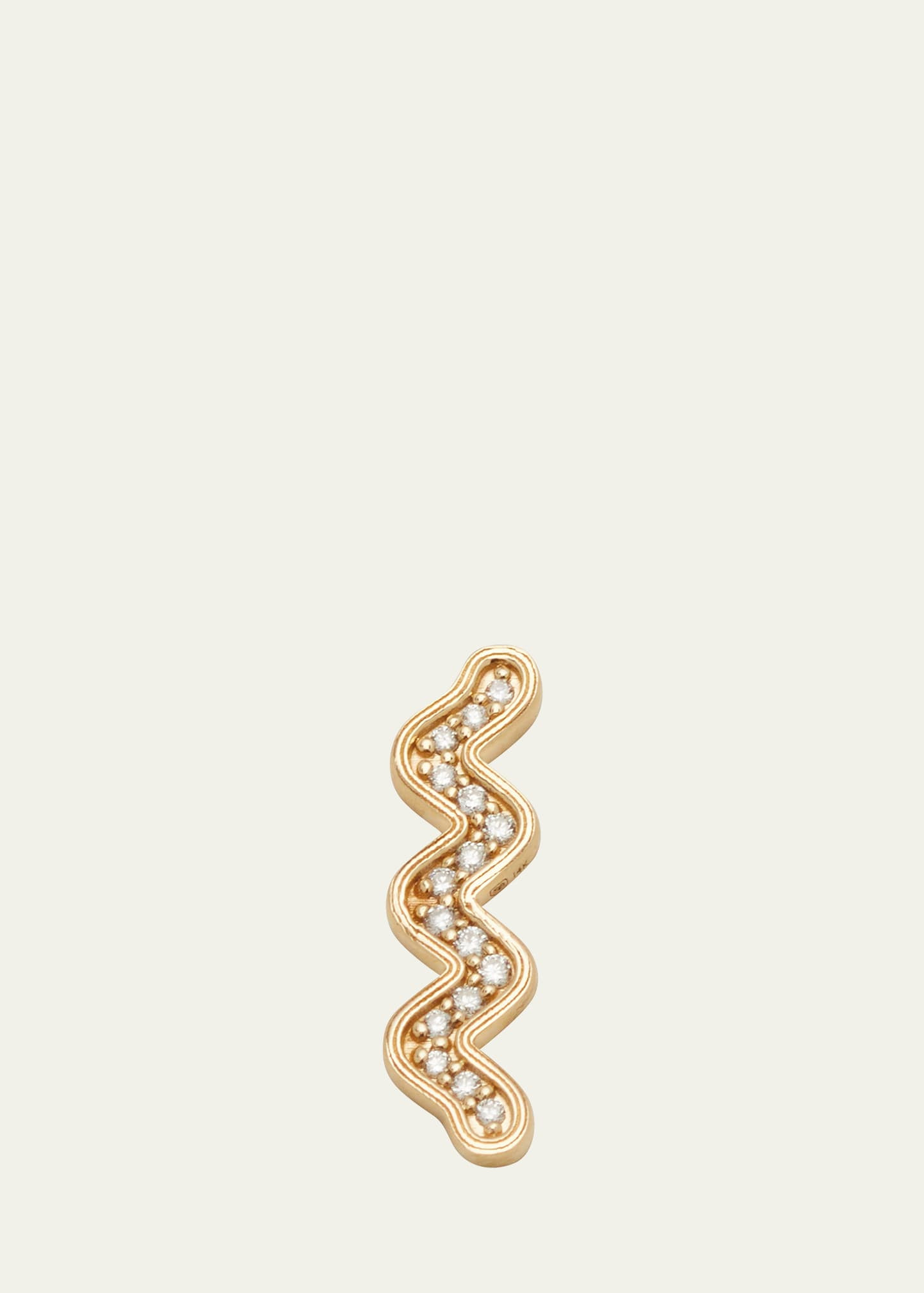 Sydney Evan Wavy Bar Ear Climber with Diamonds, Single | Bergdorf Goodman