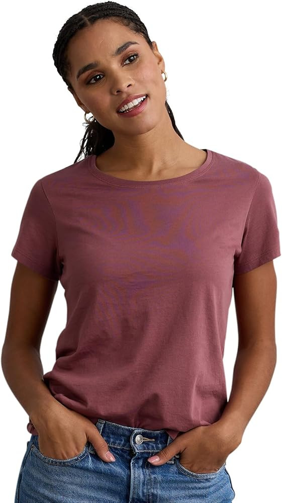 Women's 100% Organic Pima Cotton Short Sleeve Relaxed Crew Neck T-Shirt | Amazon (US)