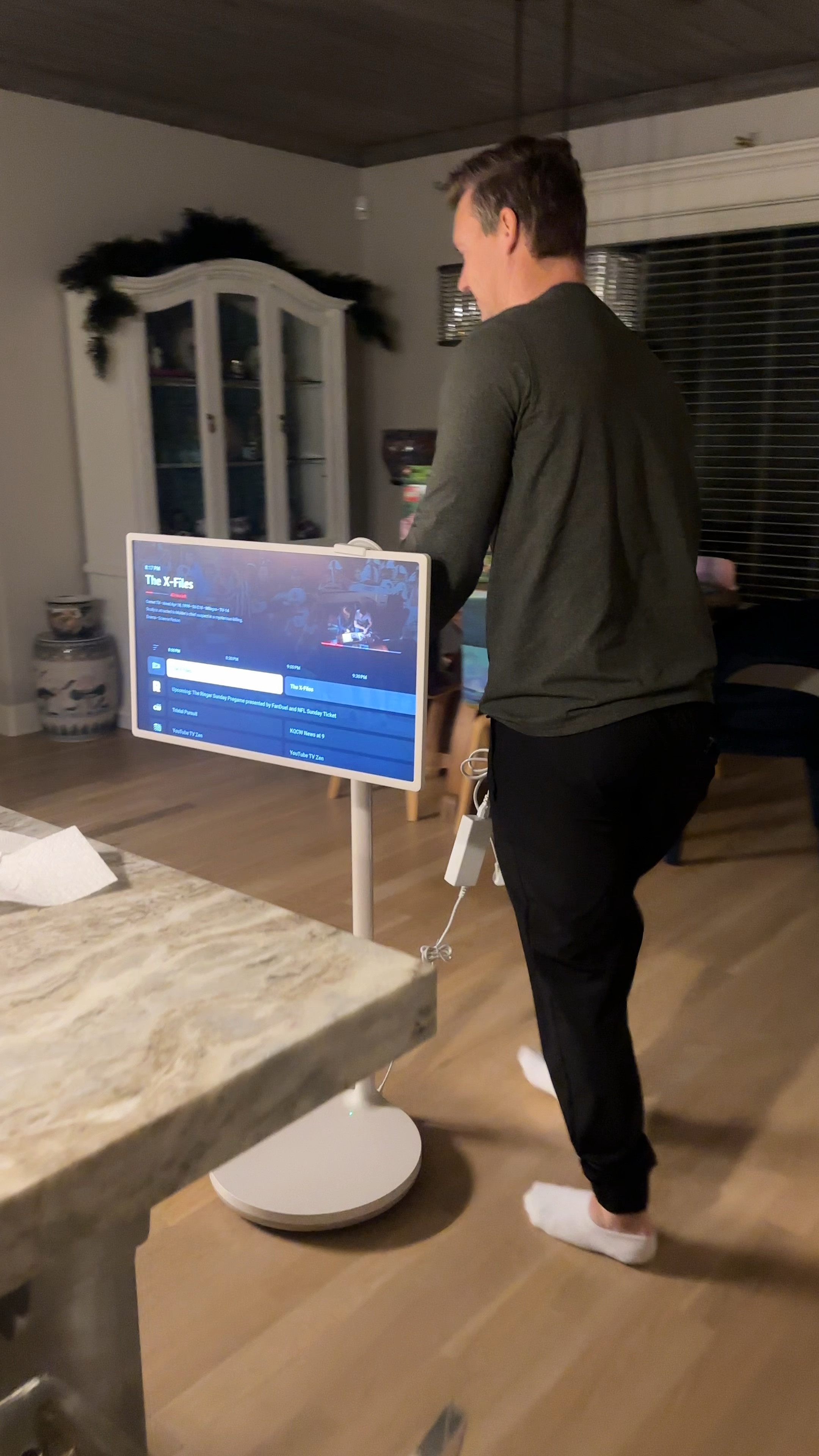 LG rolling TV 
TV on wheels 
Our favorite gift! The picture is so clear and the volume is perfect! It rolls so easy from room to room. It was incredibly easy to put together & freakishly fast to set up/login to all of our favorite apps! 

#LTKHome #LTKFamily #LTKWatchNow