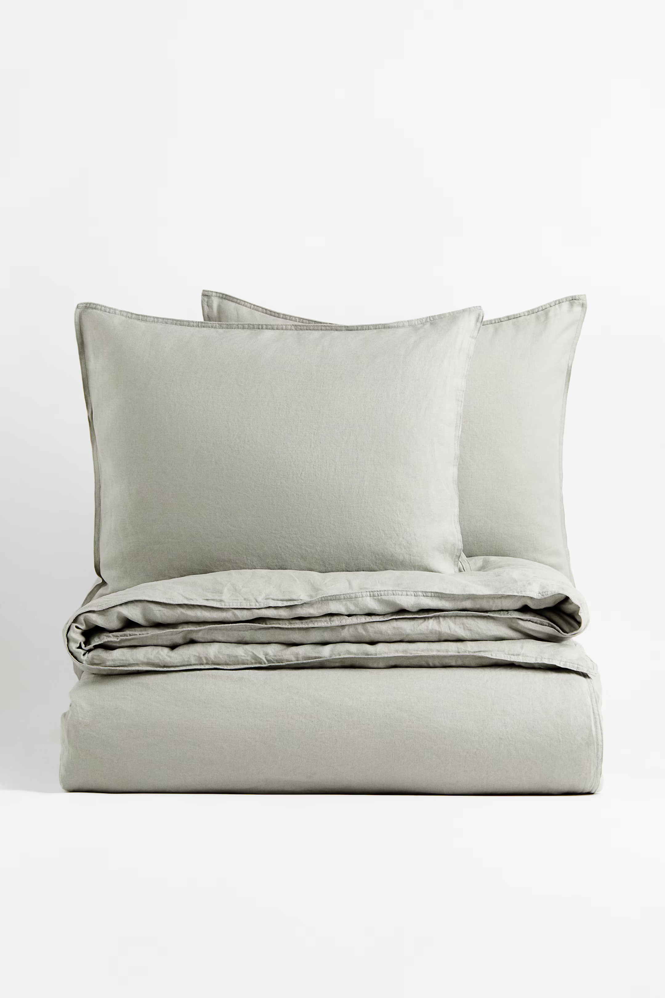 Linen King/Queen Duvet Cover Set - Beige - Home All | H&M US | H&M (US + CA)