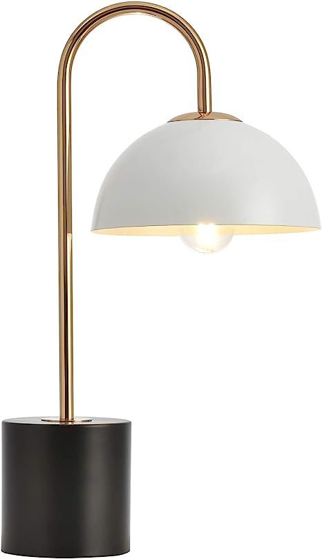 COTULIN Industrial Gold Small Bedside Table Lamp,Desk Lamp with Metal White Shade and Black Base ... | Amazon (US)